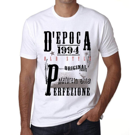 Aged To Perfection Italian 1994 White Mens Short Sleeve Round Neck T-Shirt Gift T-Shirt 00357 - White / Xs - Casual
