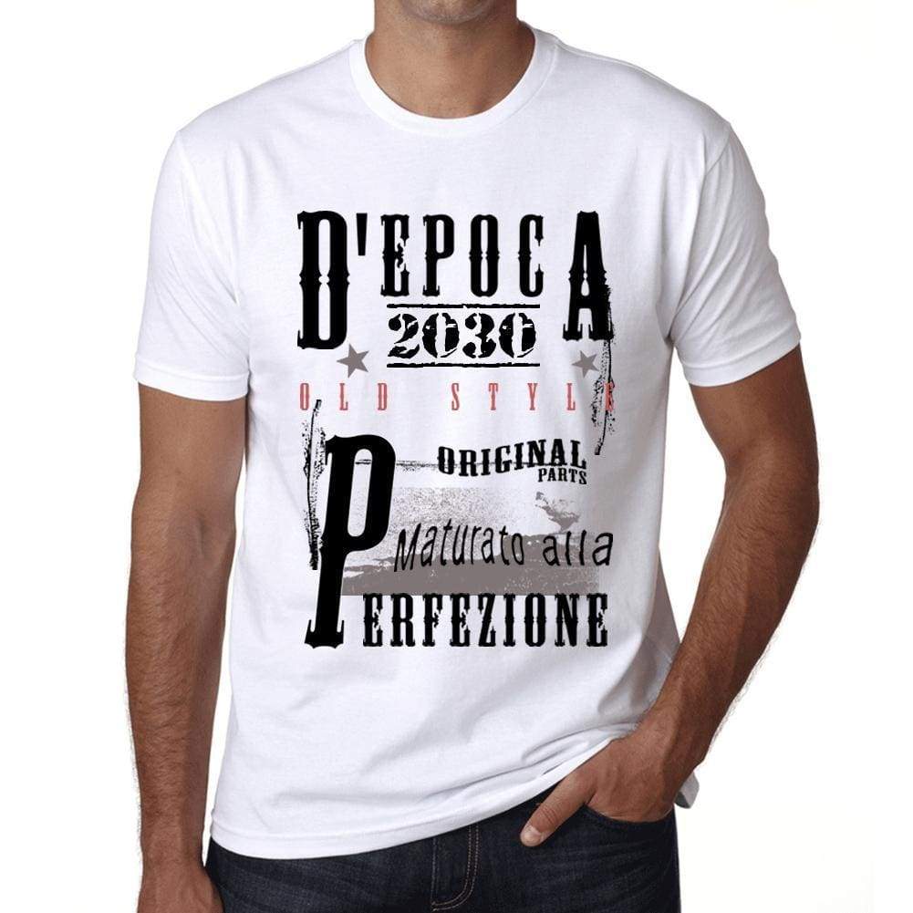 Aged to Perfection, Italian, 2030, White, Men's Short Sleeve Round Neck T-shirt, gift t-shirt 00357 - Ultrabasic