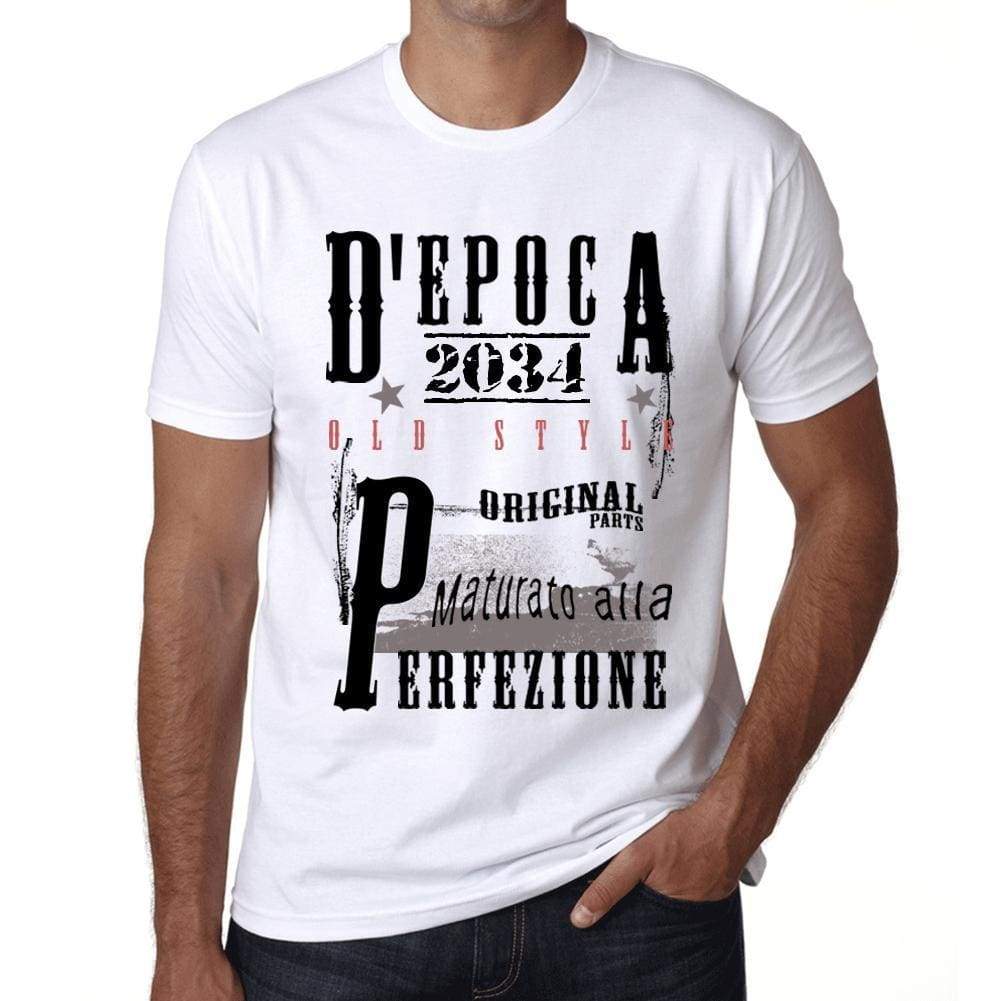 Aged to Perfection, Italian, 2034, White, Men's Short Sleeve Round Neck T-shirt, gift t-shirt 00357 - Ultrabasic