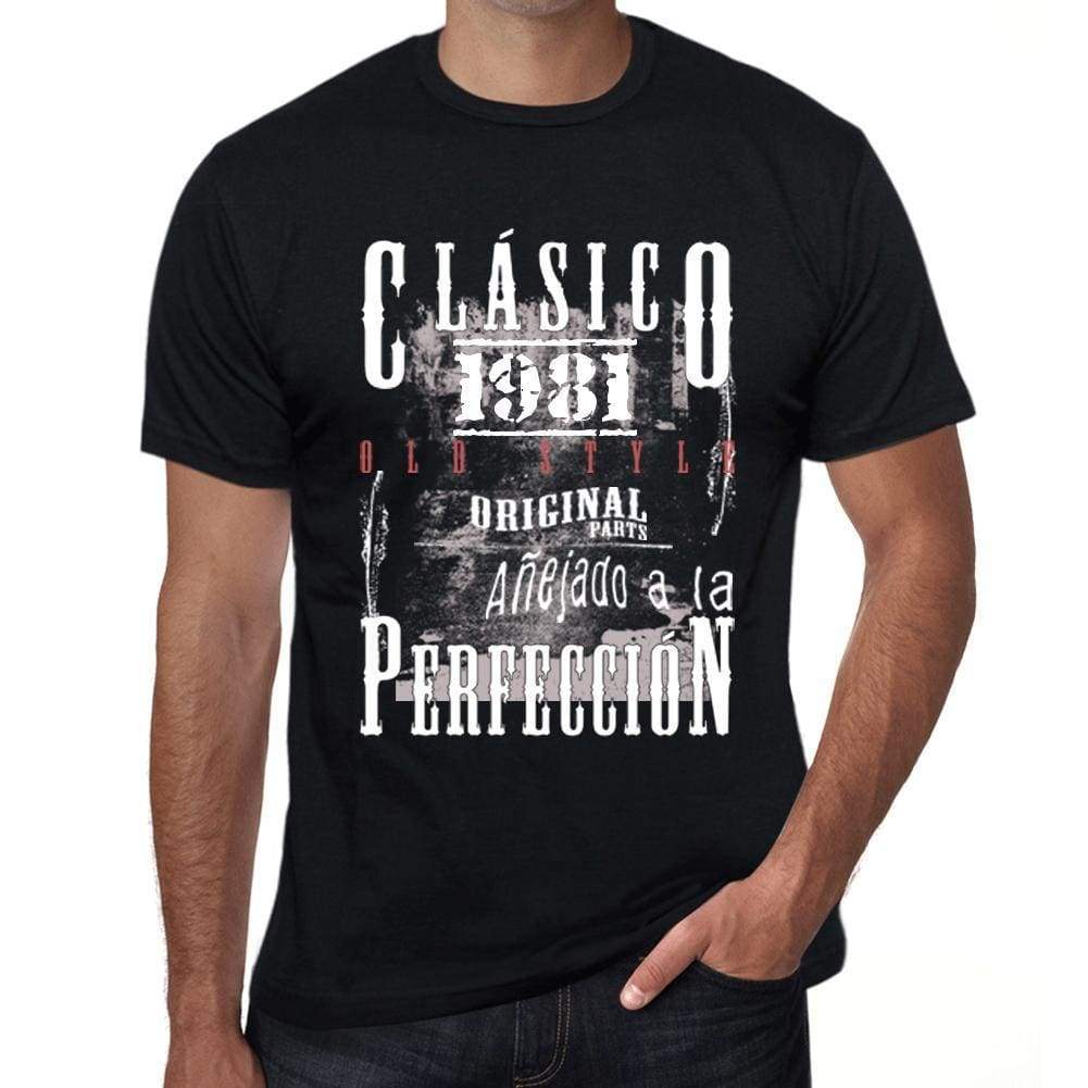 Aged To Perfection, Spanish, 1981, Black, Men's Short Sleeve Round Neck T-shirt, gift t-shirt 00359 - Ultrabasic
