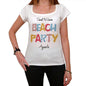 Aguada Beach Party White Womens Short Sleeve Round Neck T-Shirt 00276 - White / Xs - Casual