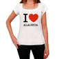 Alachua I Love Citys White Womens Short Sleeve Round Neck T-Shirt 00012 - White / Xs - Casual
