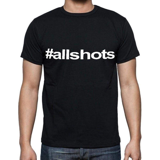 Allshots White Letters Mens Short Sleeve Round Neck T-Shirt 00007