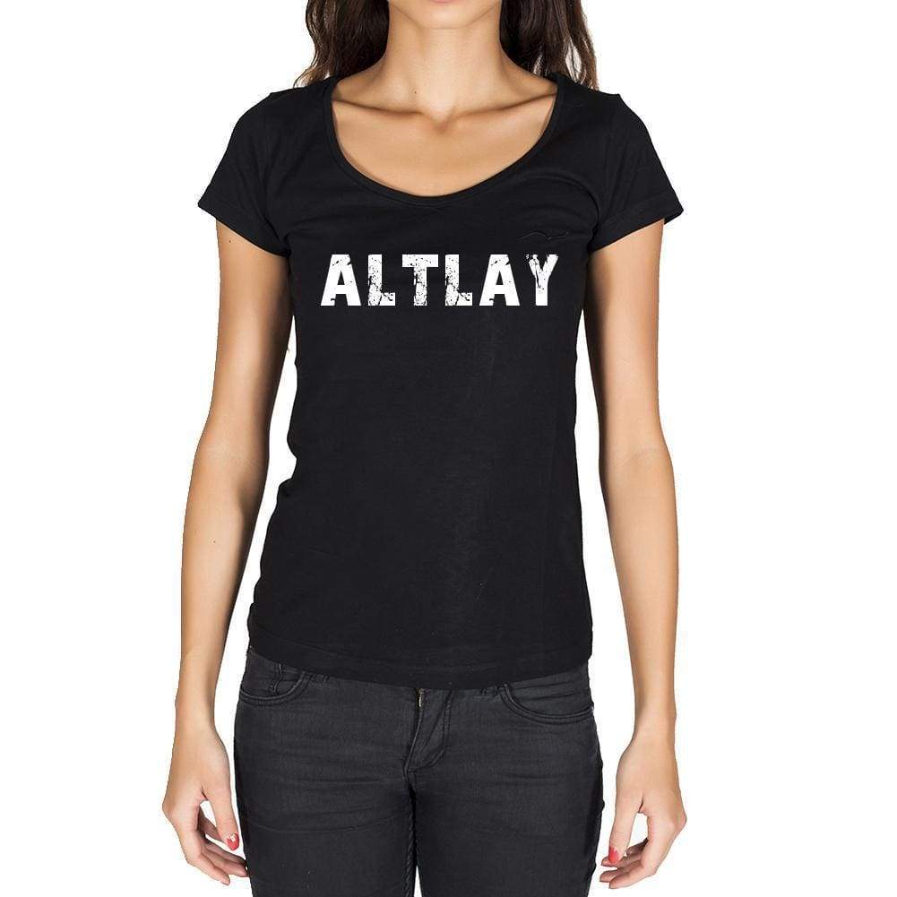 Altlay German Cities Black Womens Short Sleeve Round Neck T-Shirt 00002 - Casual
