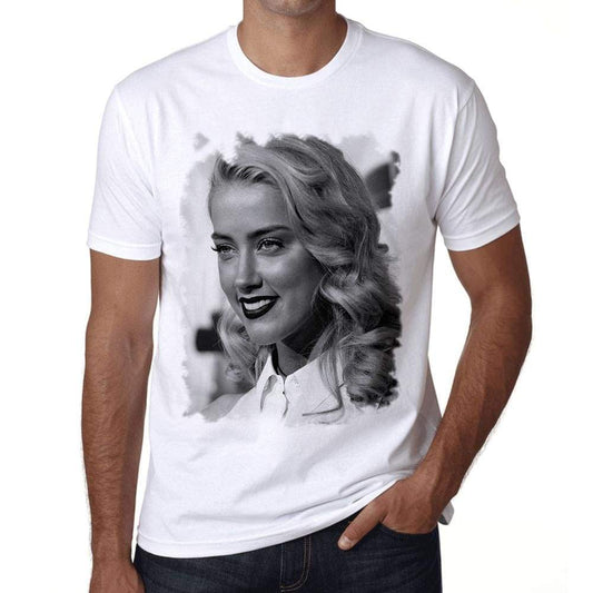 Amber Heart B Mens T-Shirt White Birthday Gift 00515 - White / Xs - Casual