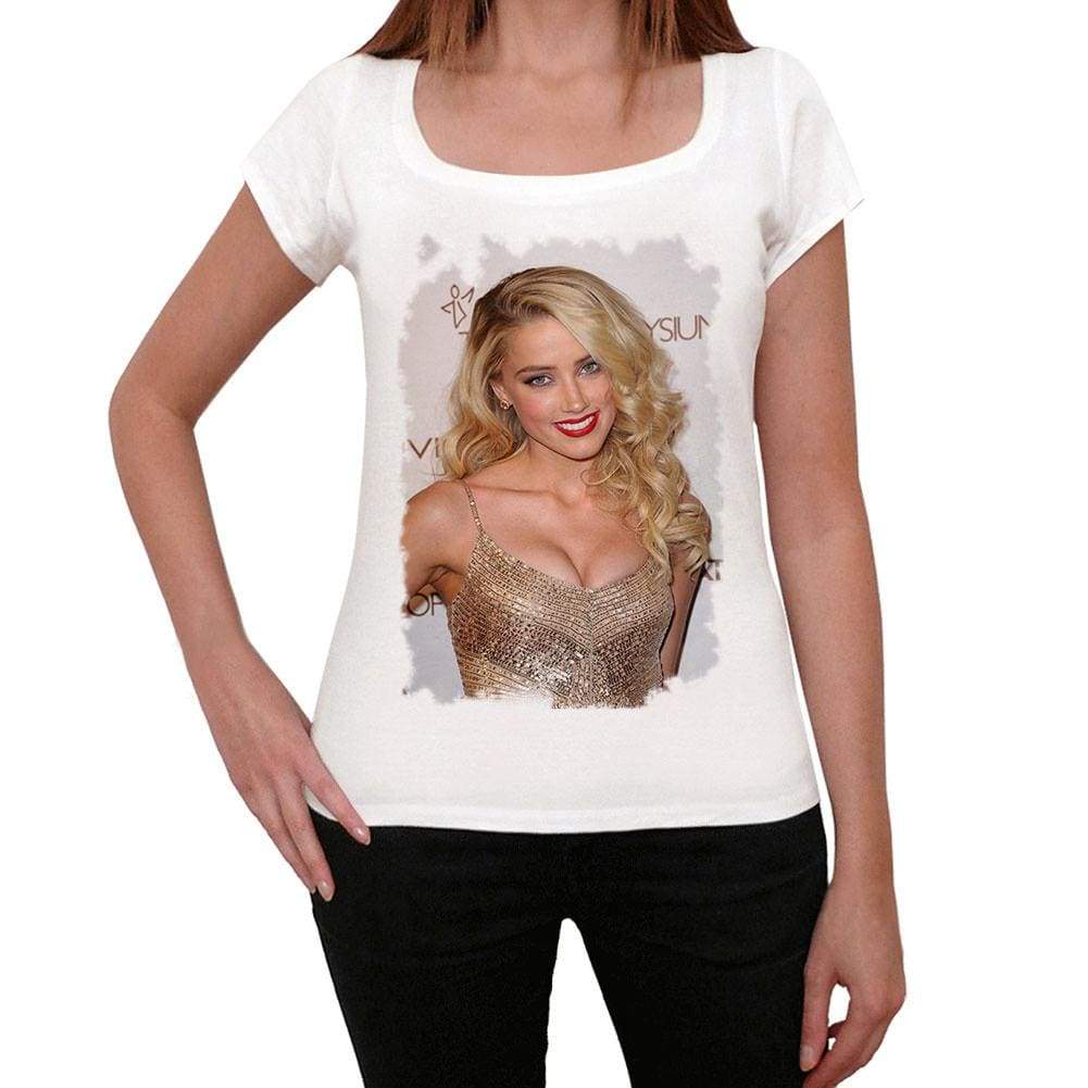 Amber Heart Womens T-Shirt White Birthday Gift 00514 - White / Xs - Casual