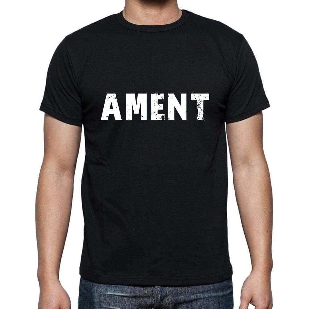 Ament Mens Short Sleeve Round Neck T-Shirt 5 Letters Black Word 00006 - Casual