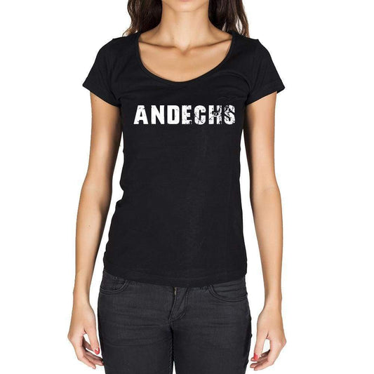 Andechs German Cities Black Womens Short Sleeve Round Neck T-Shirt 00002 - Casual