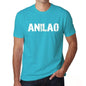 Anilao Mens Short Sleeve Round Neck T-Shirt - Blue / S - Casual