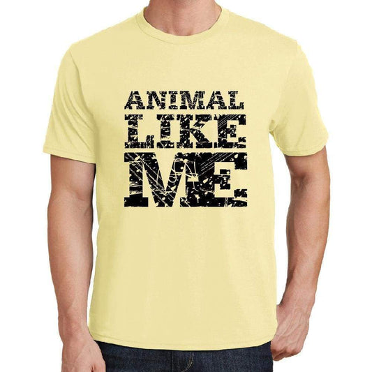 Animal Like Me Yellow Mens Short Sleeve Round Neck T-Shirt 00294 - Yellow / S - Casual