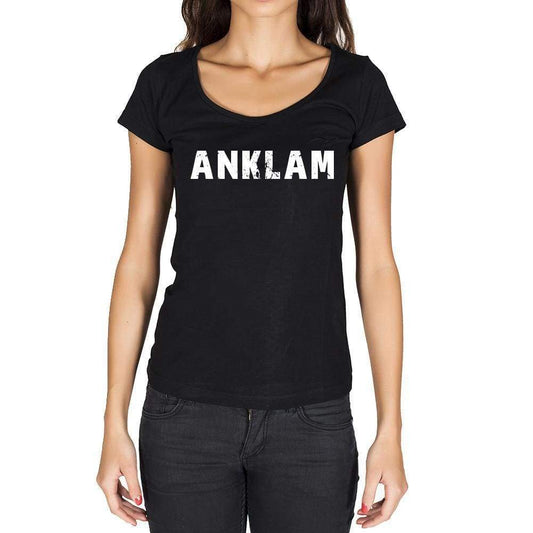 Anklam German Cities Black Womens Short Sleeve Round Neck T-Shirt 00002 - Casual