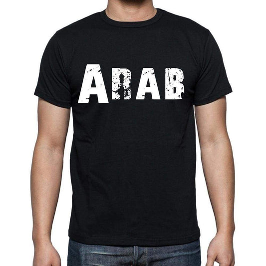 Arab Mens Short Sleeve Round Neck T-Shirt 4 Letters Black - Casual