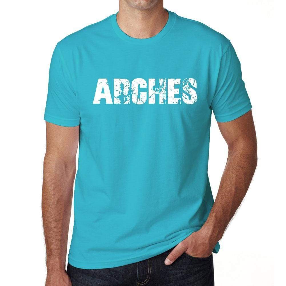 Arches Mens Short Sleeve Round Neck T-Shirt 00020 - Blue / S - Casual