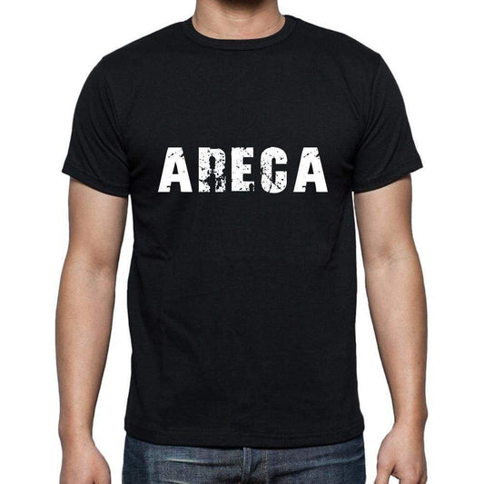 Areca Mens Short Sleeve Round Neck T-Shirt 5 Letters Black Word 00006 - Casual