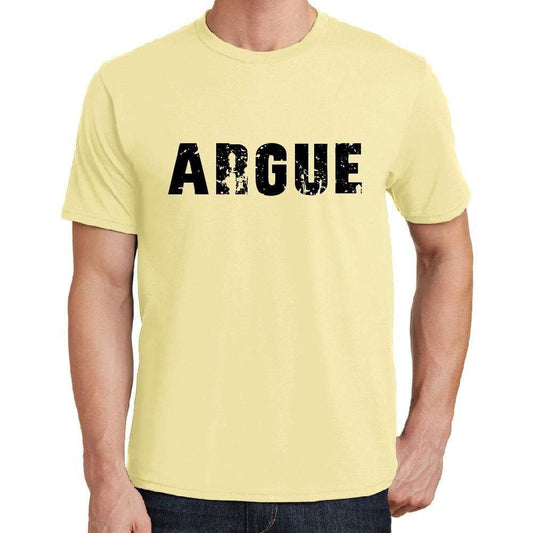 Argue Mens Short Sleeve Round Neck T-Shirt 00043 - Yellow / S - Casual
