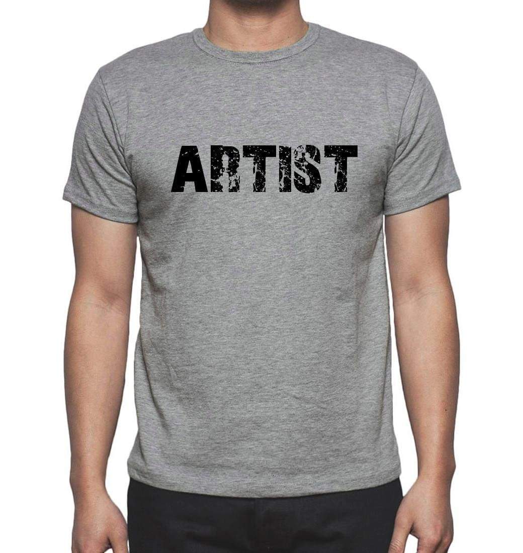 Artist Grey Mens Short Sleeve Round Neck T-Shirt 00018 - Grey / S - Casual