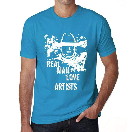 Artists Real Men Love Artists Mens T Shirt Blue Birthday Gift 00541 - Blue / Xs - Casual