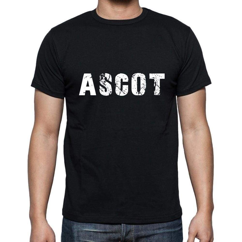 Ascot Mens Short Sleeve Round Neck T-Shirt 5 Letters Black Word 00006 - Casual