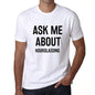 Ask Me About Hourglassing White Mens Short Sleeve Round Neck T-Shirt 00277 - White / S - Casual