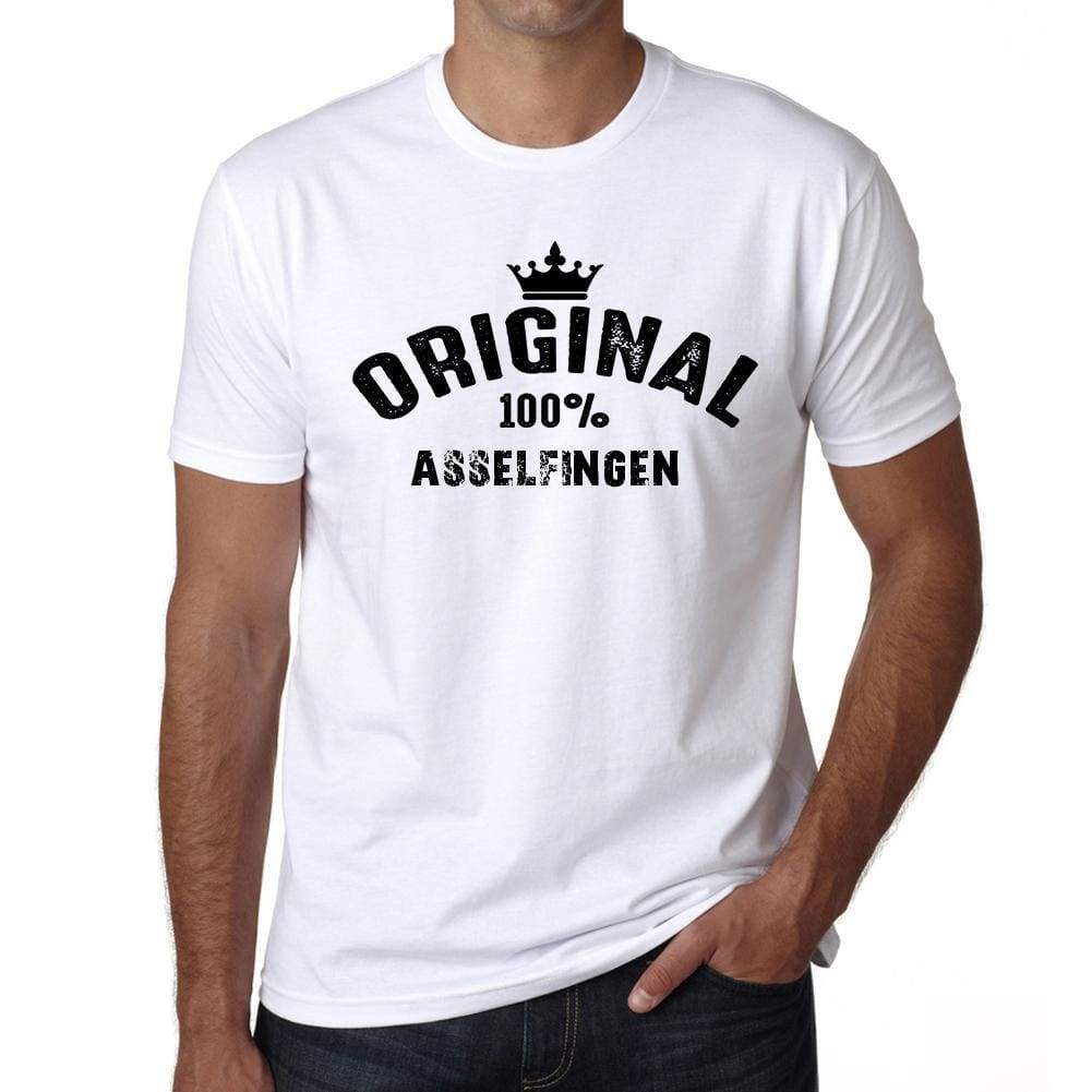 asselfingen, 100% German city white, <span>Men's</span> <span>Short Sleeve</span> <span>Round Neck</span> T-shirt 00001 - ULTRABASIC