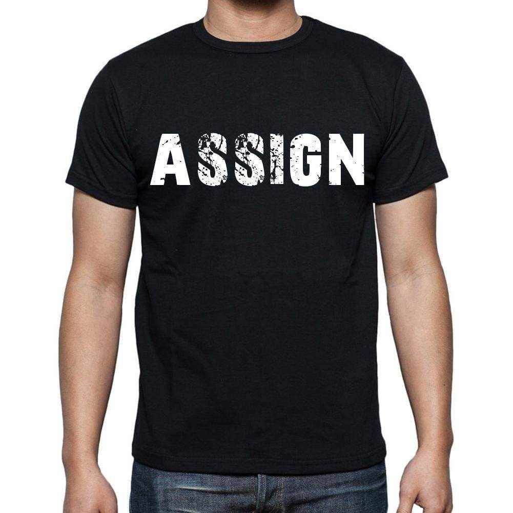 Assign White Letters Mens Short Sleeve Round Neck T-Shirt 00007