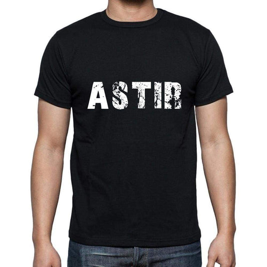 Astir Mens Short Sleeve Round Neck T-Shirt 5 Letters Black Word 00006 - Casual