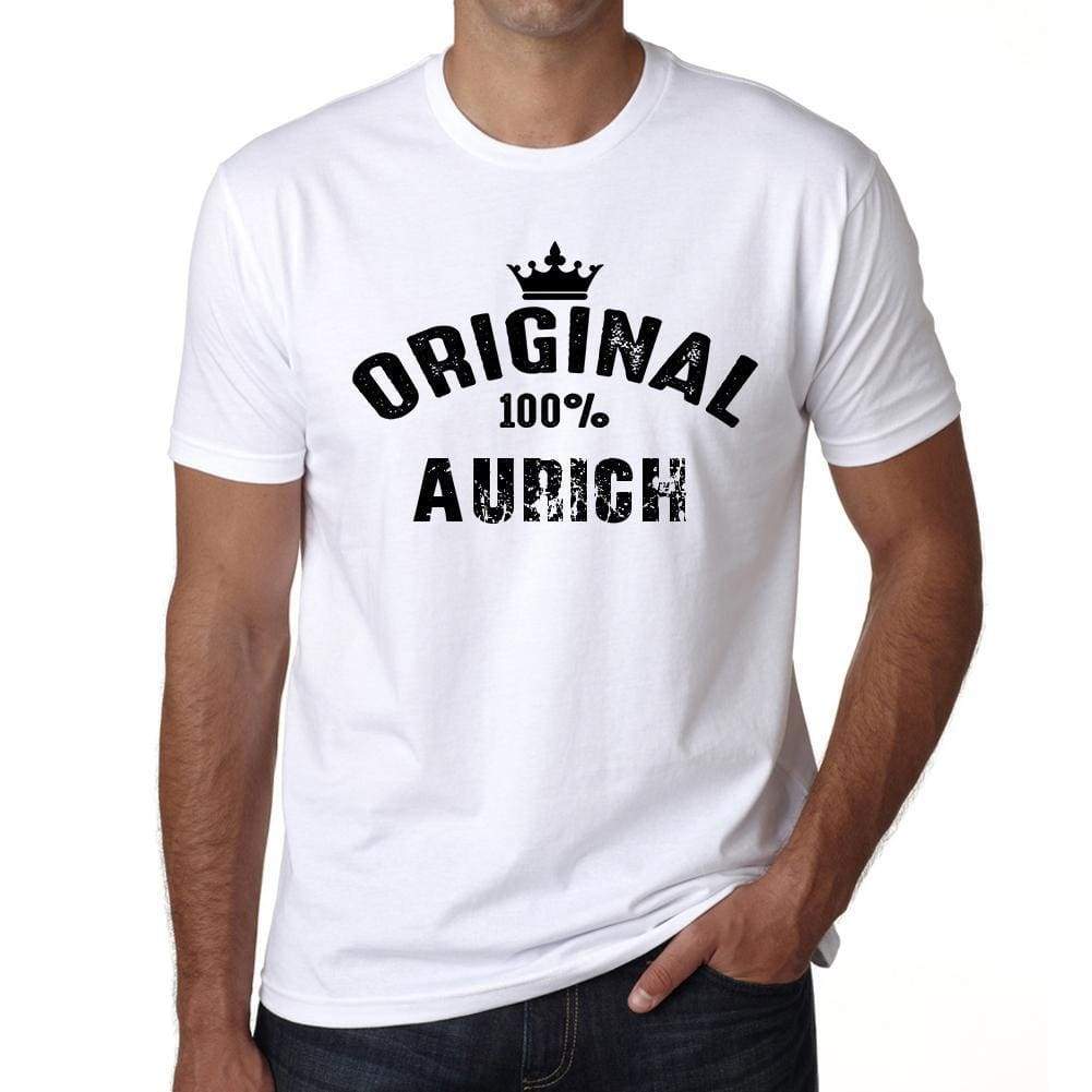 Aurich 100% German City White Mens Short Sleeve Round Neck T-Shirt 00001 - Casual