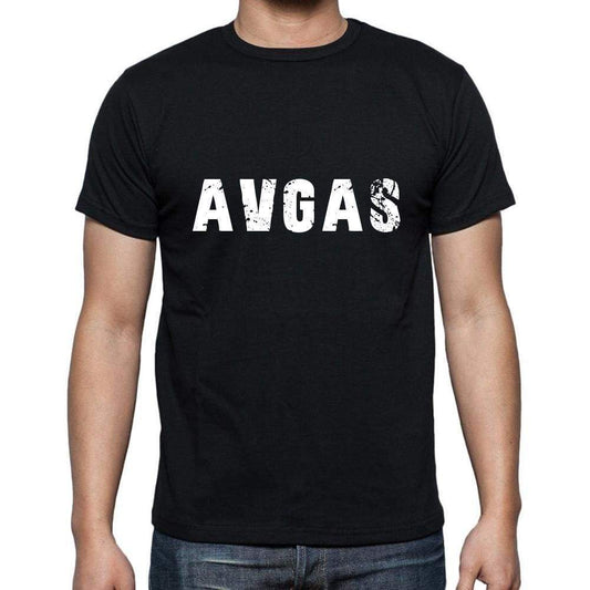 Avgas Mens Short Sleeve Round Neck T-Shirt 5 Letters Black Word 00006 - Casual