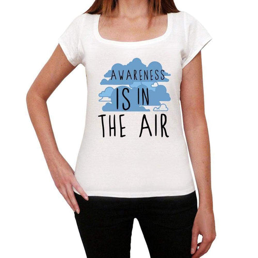 Awareness In The Air White Womens Short Sleeve Round Neck T-Shirt Gift T-Shirt 00302 - White / Xs - Casual