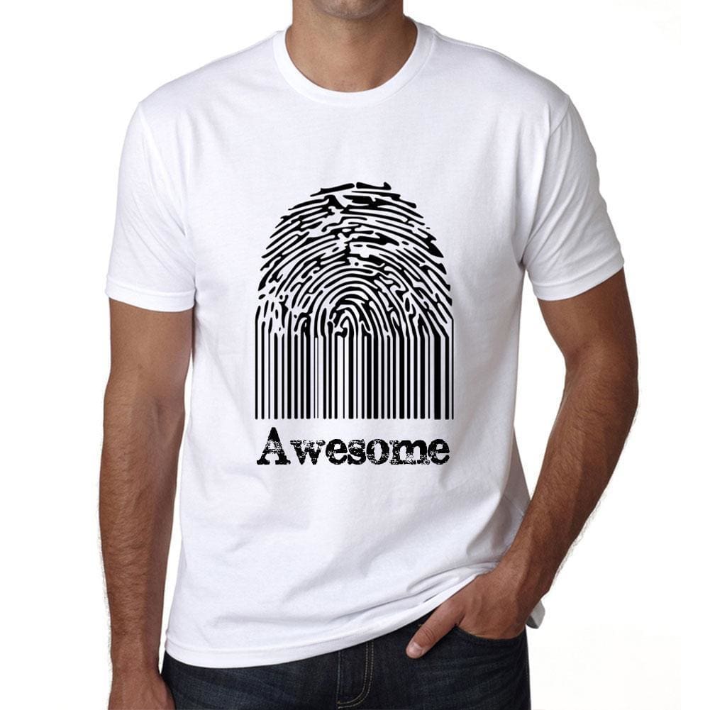 Awesome Fingerprint, White, Men's Short Sleeve Round Neck T-shirt, gift t-shirt 00306 - Ultrabasic