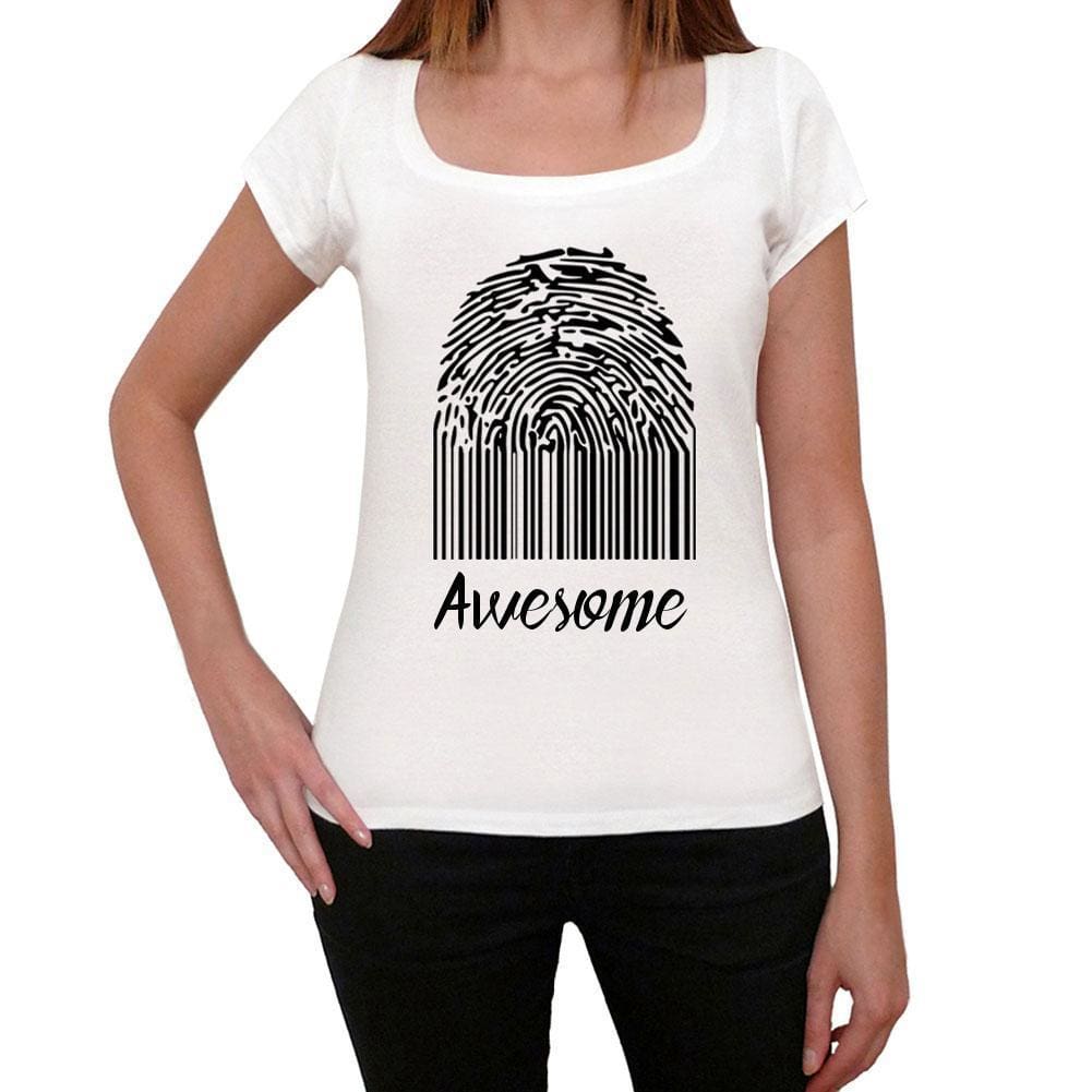 Awesome Fingerprint White Womens Short Sleeve Round Neck T-Shirt Gift T-Shirt 00304 - White / Xs - Casual