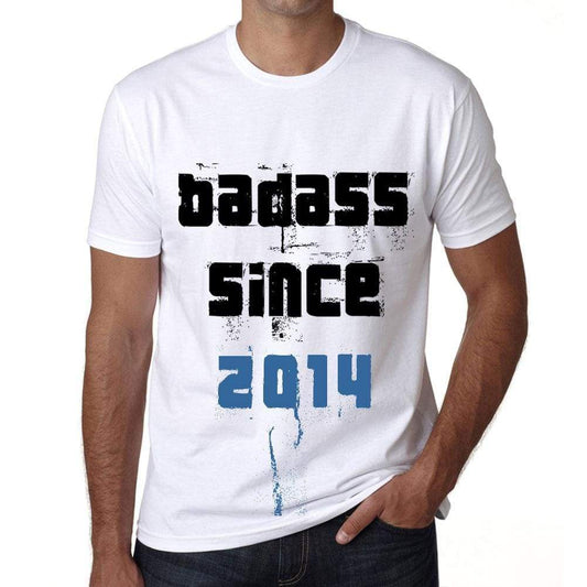 Badass Since 2014 Men's T-shirt White Birthday Gift 00429 - Ultrabasic