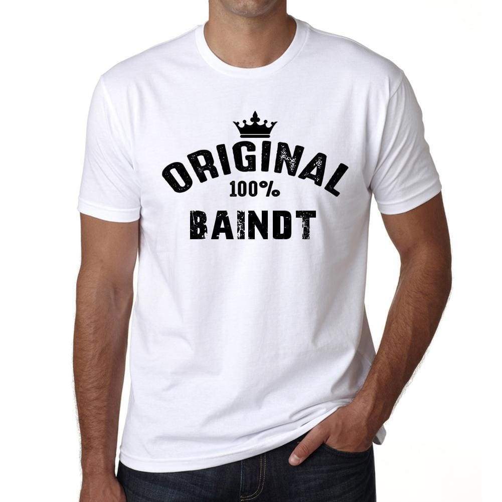 Baindt 100% German City White Mens Short Sleeve Round Neck T-Shirt 00001 - Casual
