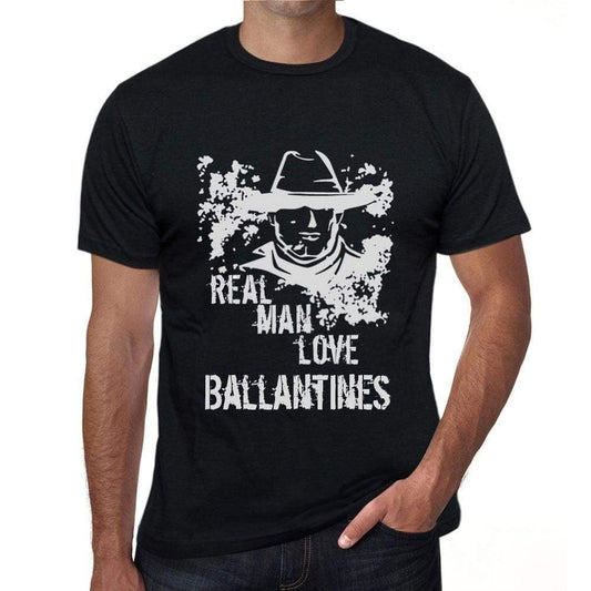 'Ballantines, Real Men Love Ballantines Mens T shirt Black Birthday Gift 00538 - ULTRABASIC