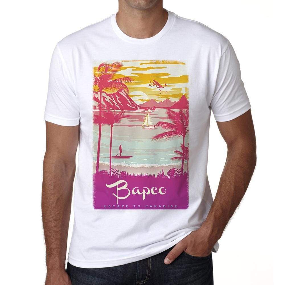 Bapco Escape To Paradise White Mens Short Sleeve Round Neck T-Shirt 00281 - White / S - Casual