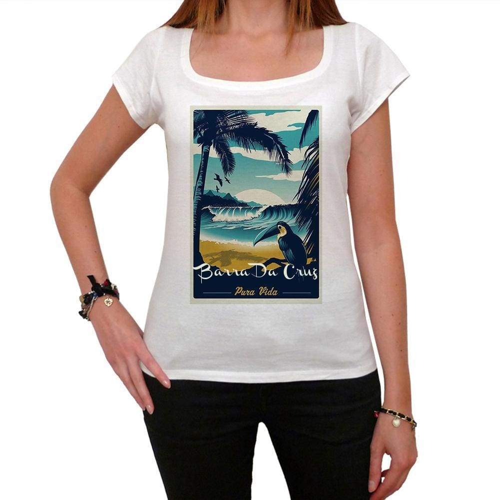 Barra Da Cruz Pura Vida Beach Name White Womens Short Sleeve Round Neck T-Shirt 00297 - White / Xs - Casual