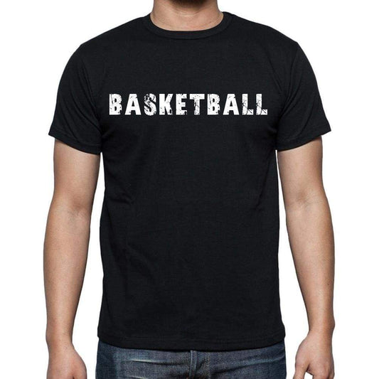 Basketball Mens Short Sleeve Round Neck T-Shirt Black T-Shirt En