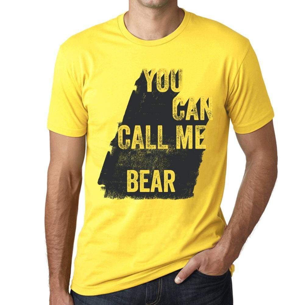 Bear You Can Call Me Bear Mens T Shirt Yellow Birthday Gift 00537 - Yellow / Xs - Casual