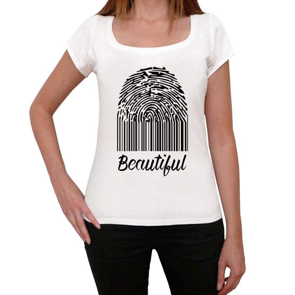 Beautiful Fingerprint White Womens Short Sleeve Round Neck T-Shirt Gift T-Shirt 00304 - White / Xs - Casual