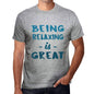 Being Relaxing Is Great Mens T-Shirt Grey Birthday Gift 00376 - Grey / S - Casual