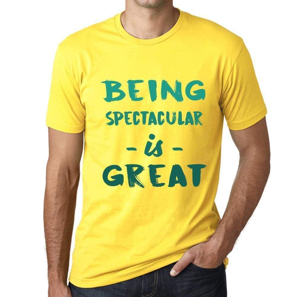 Being Spectacular Is Great Mens T-Shirt Yellow Birthday Gift 00378 - Yellow / Xs - Casual