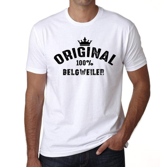 Belgweiler 100% German City White Mens Short Sleeve Round Neck T-Shirt 00001 - Casual