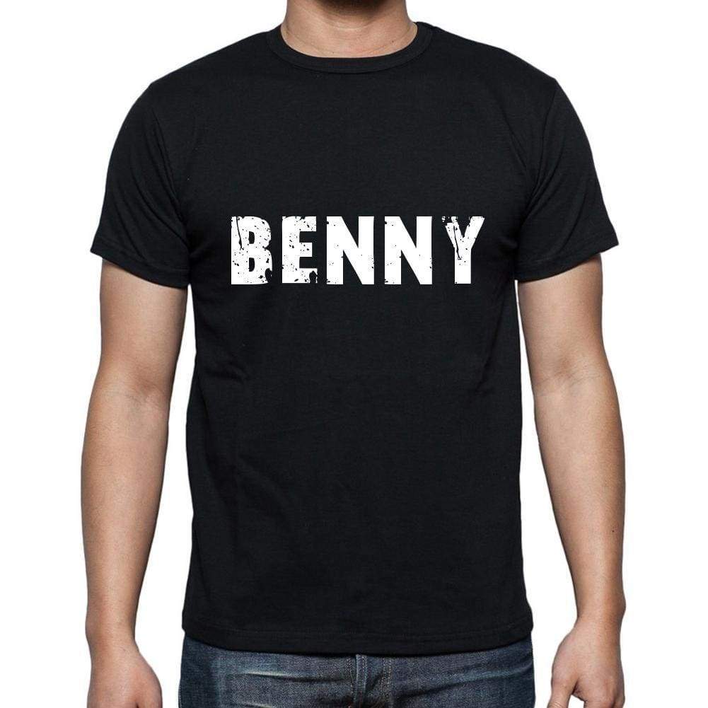 Benny Mens Short Sleeve Round Neck T-Shirt 5 Letters Black Word 00006 - Casual