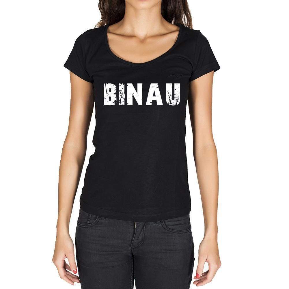 Binau German Cities Black Womens Short Sleeve Round Neck T-Shirt 00002 - Casual