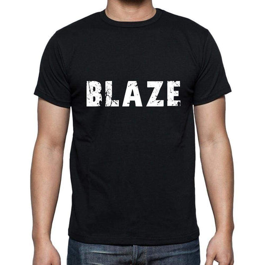 Blaze Mens Short Sleeve Round Neck T-Shirt 5 Letters Black Word 00006 - Casual
