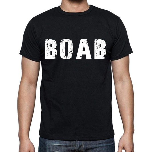 Boab Mens Short Sleeve Round Neck T-Shirt 4 Letters Black - Casual