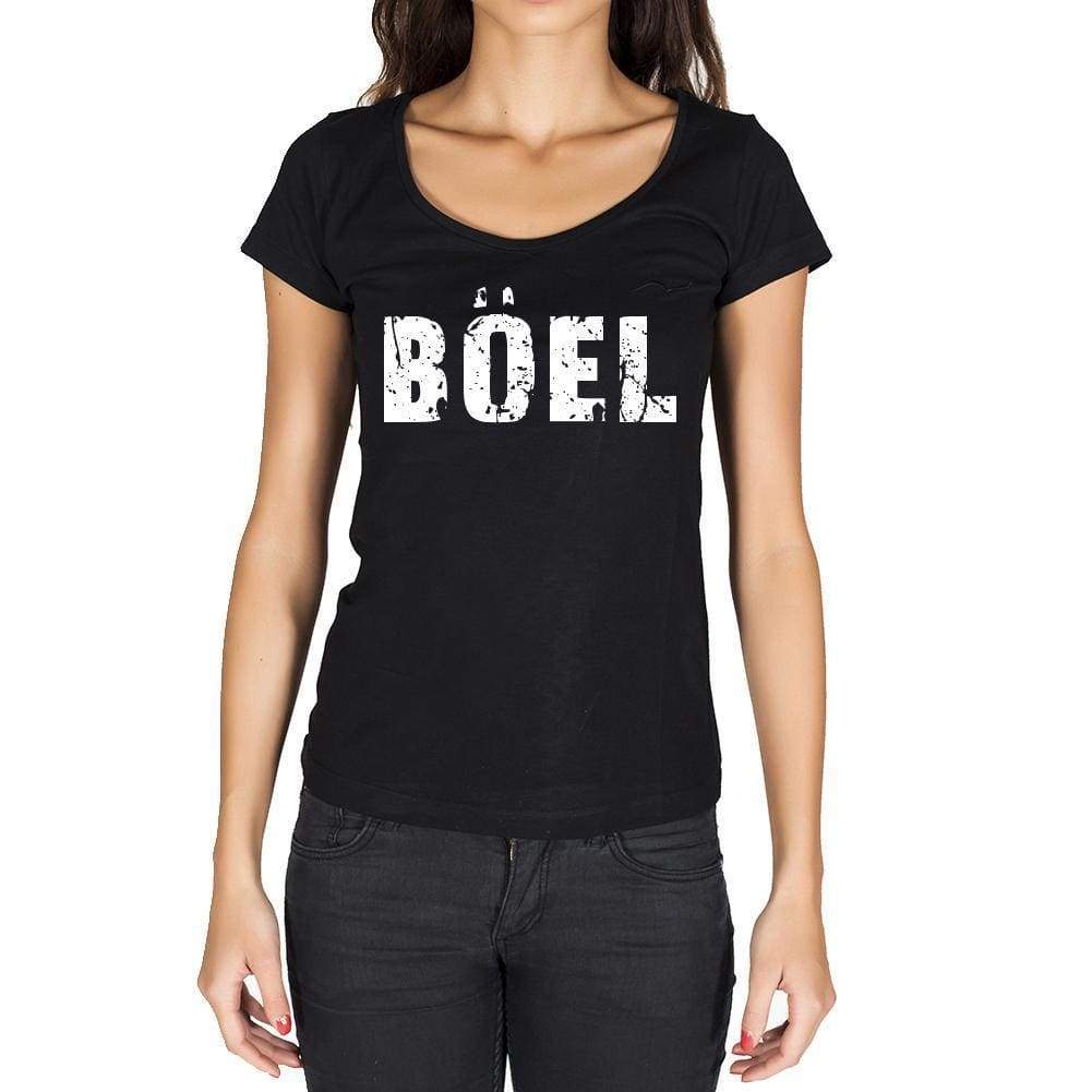 Böel German Cities Black Womens Short Sleeve Round Neck T-Shirt 00002 - Casual
