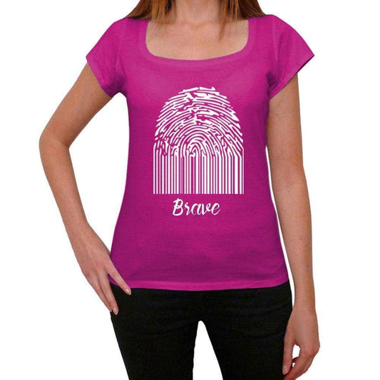Brave Fingerprint Pink Womens Short Sleeve Round Neck T-Shirt Gift T-Shirt 00307 - Pink / Xs - Casual