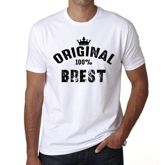 Brest 100% German City White Mens Short Sleeve Round Neck T-Shirt 00001 - Casual