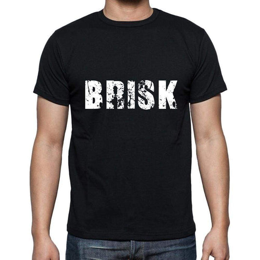 Brisk Mens Short Sleeve Round Neck T-Shirt 5 Letters Black Word 00006 - Casual